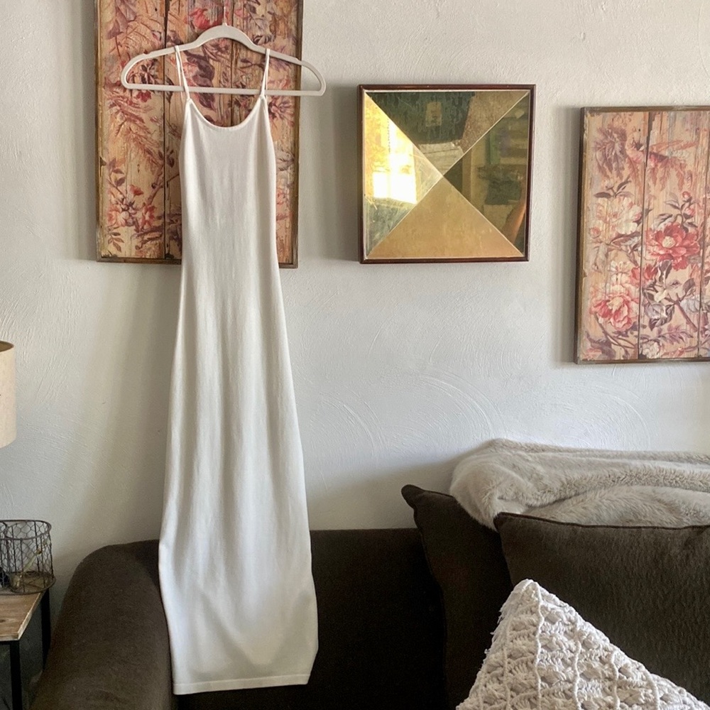 REVOLVE SNDYS WHITE MAXI DRESS SLIT BODYCON KNIT XS - Picture 2 of 15